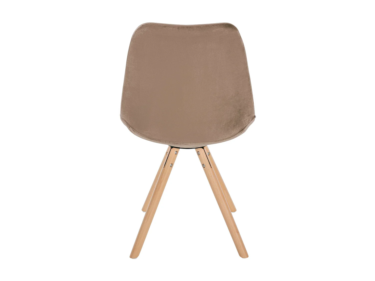 Lot de 4  chaise salle à manger - Velours & Bois - Marron - Sofia