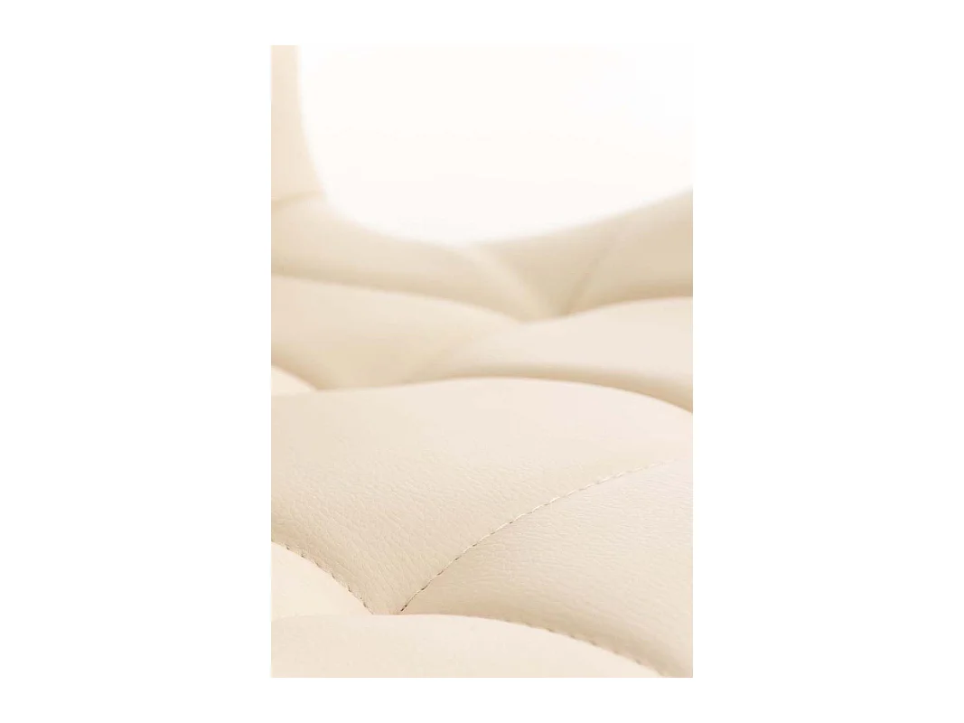 Lot de 4  chaise salle à manger - Similicuir - Crème - Elda