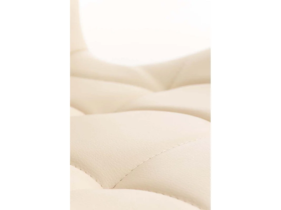 Lot de 4  chaise salle à manger - Similicuir - Crème - Elda