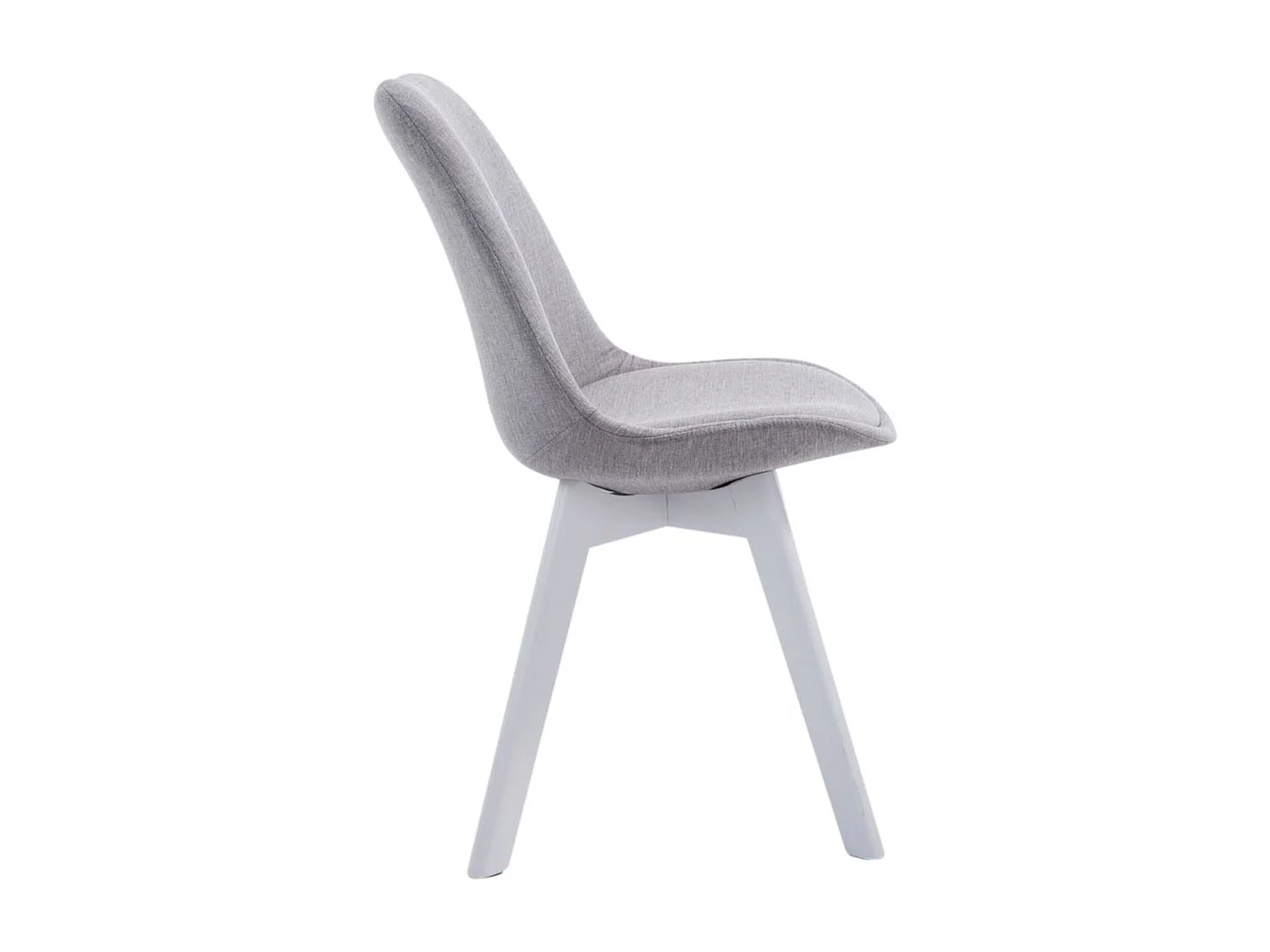 Lot de 4  chaise salle à manger - Tissu & Blanc - Gris - Borneo V2