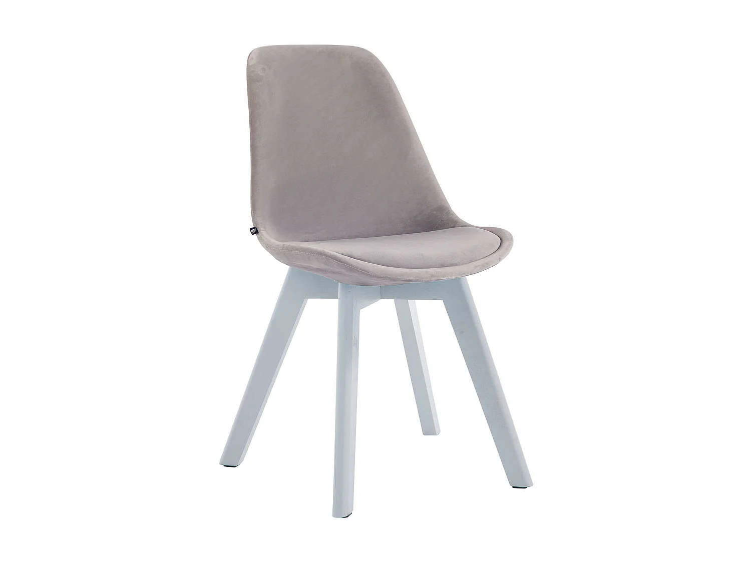 Lot de 4  chaise salle à manger - Velours & Blanc - Gris - Borneo V2
