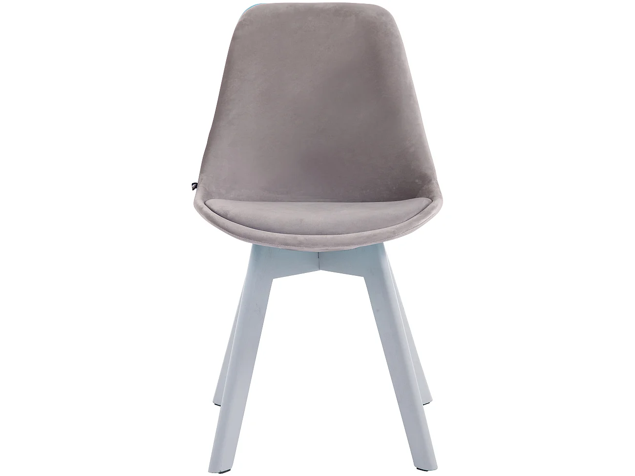 Lot de 4  chaise salle à manger - Velours & Blanc - Gris - Borneo V2