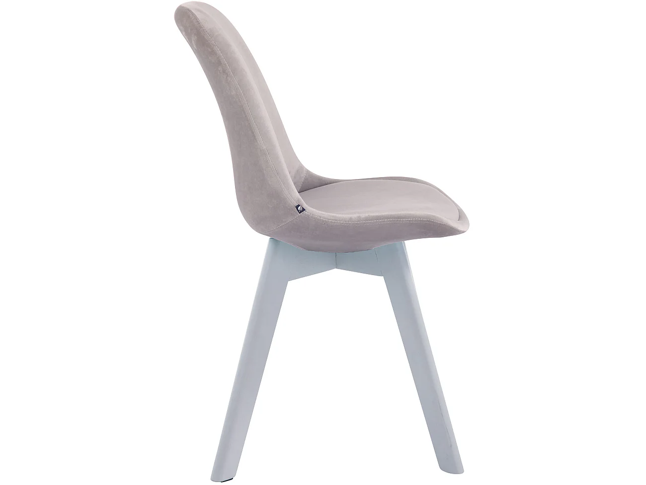 Lot de 4  chaise salle à manger - Velours & Blanc - Gris - Borneo V2