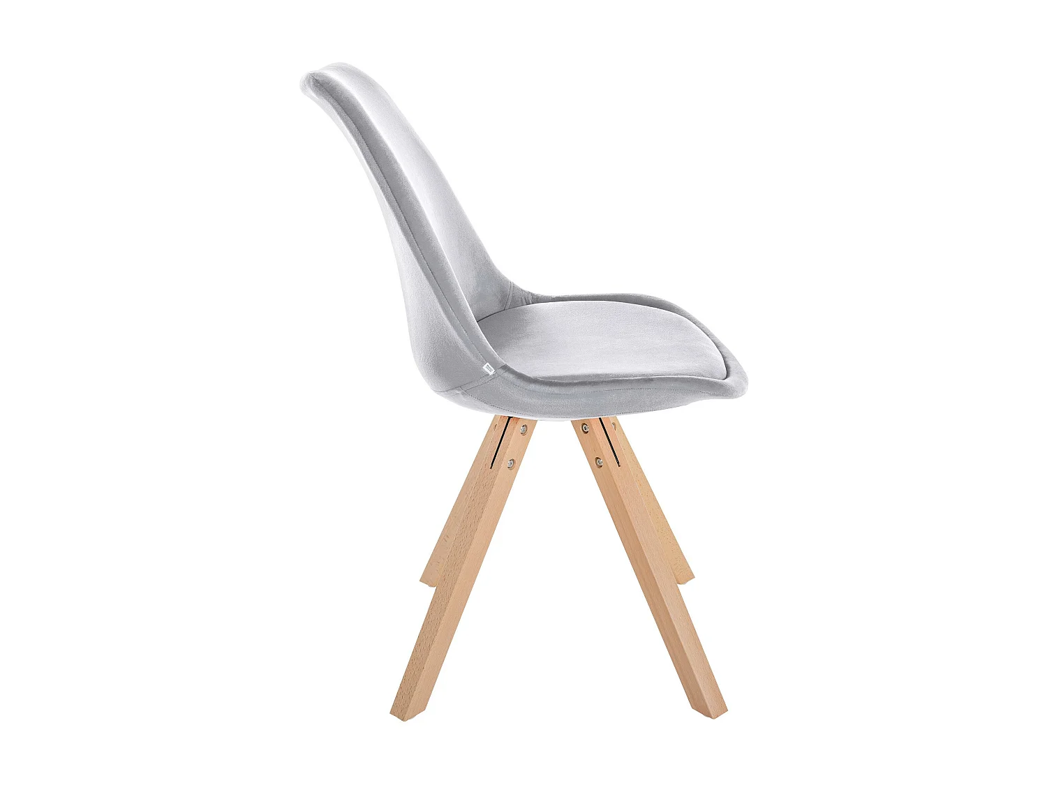 chaise salle à manger - Velours & Nature (carré) - Gris clair - Sofia