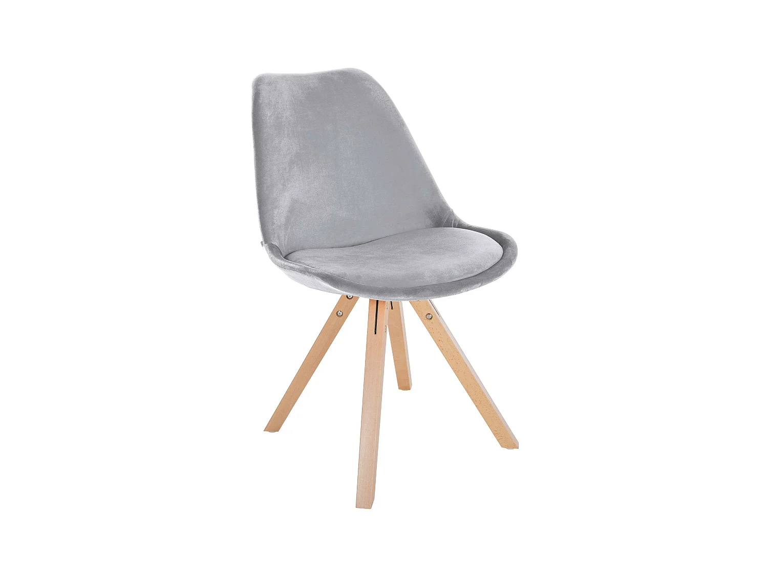 chaise salle à manger - Velours & Nature (carré) - Gris clair - Sofia