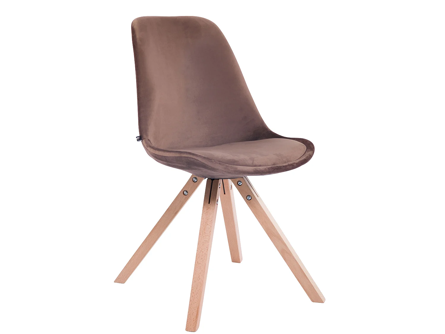 Lot de 4  chaise salle à manger - Velours & Nature - Marron - Toulouse