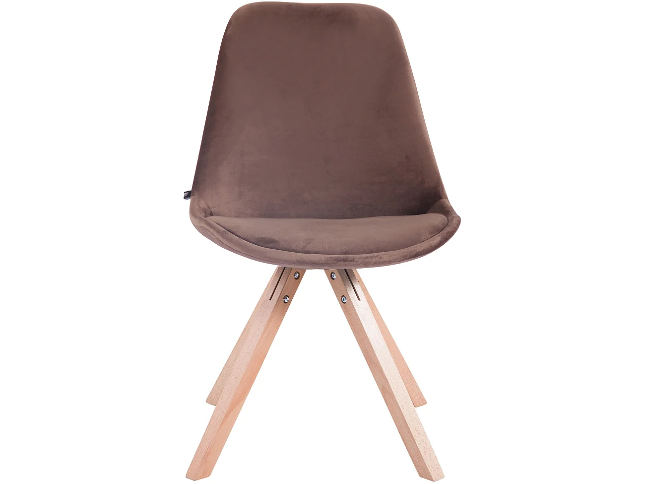 Lot de 4  chaise salle à manger - Velours & Nature - Marron - Toulouse