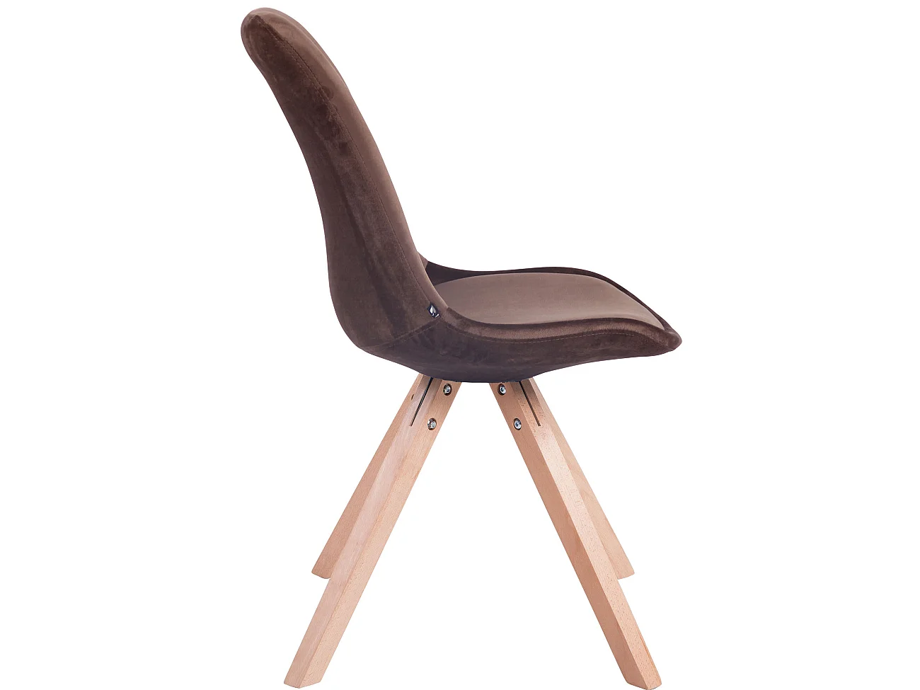 Lot de 4  chaise salle à manger - Velours & Nature - Marron - Toulouse