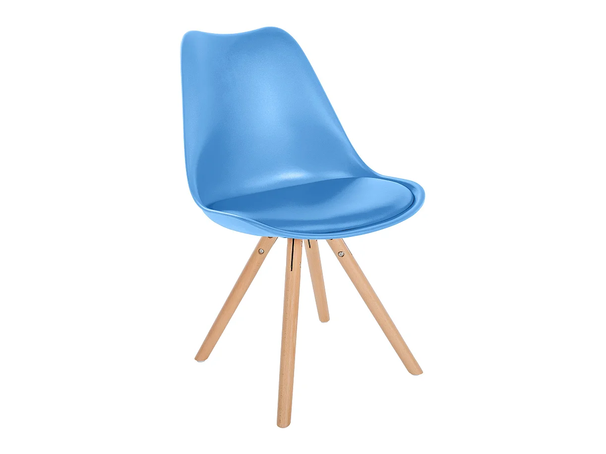 chaise salle à manger - Plastique & Bois - Bleu clair - Sofia