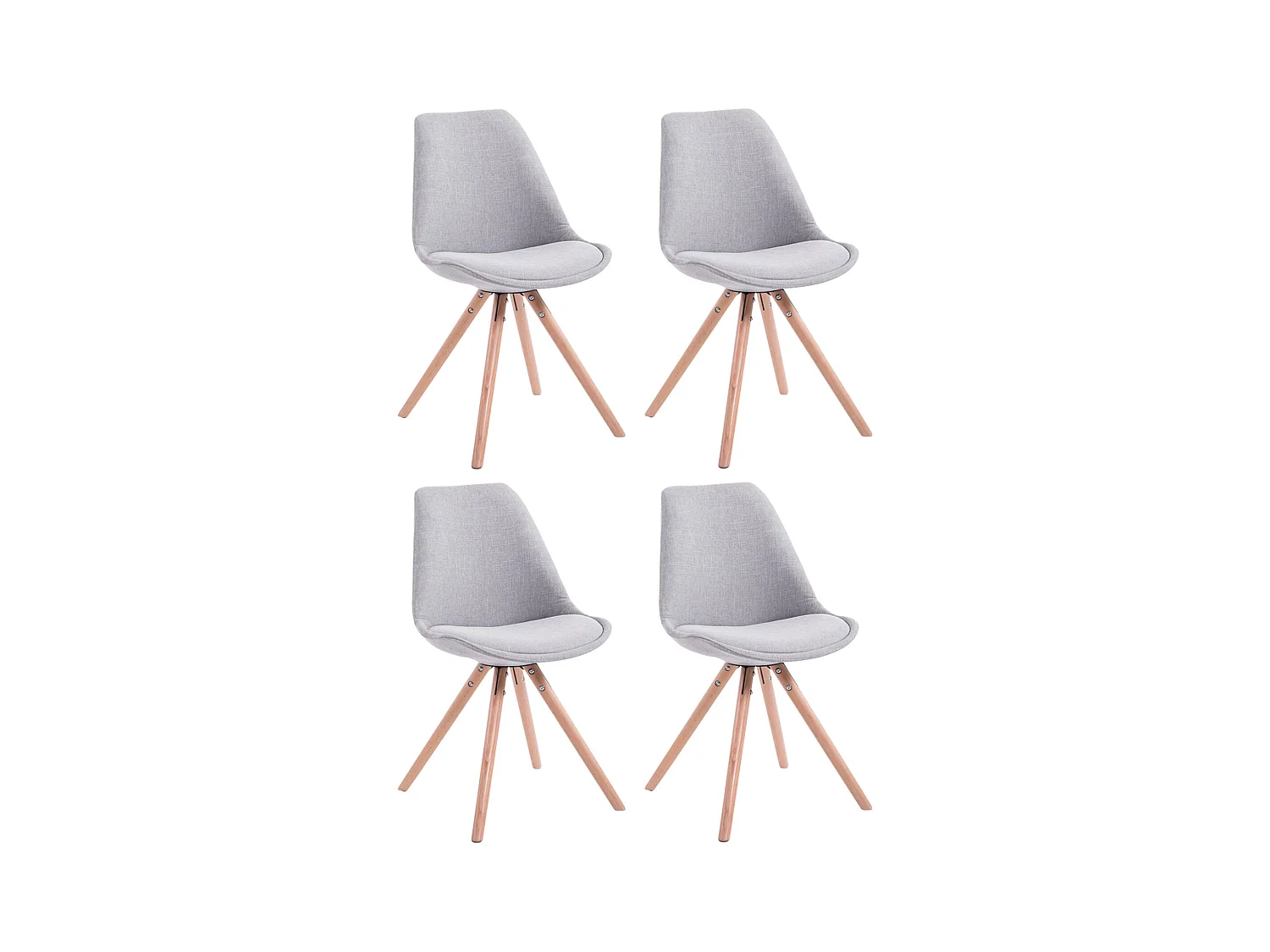 Lot de 4  chaise salle à manger - Tissu & Nature - Gris - Toulouse