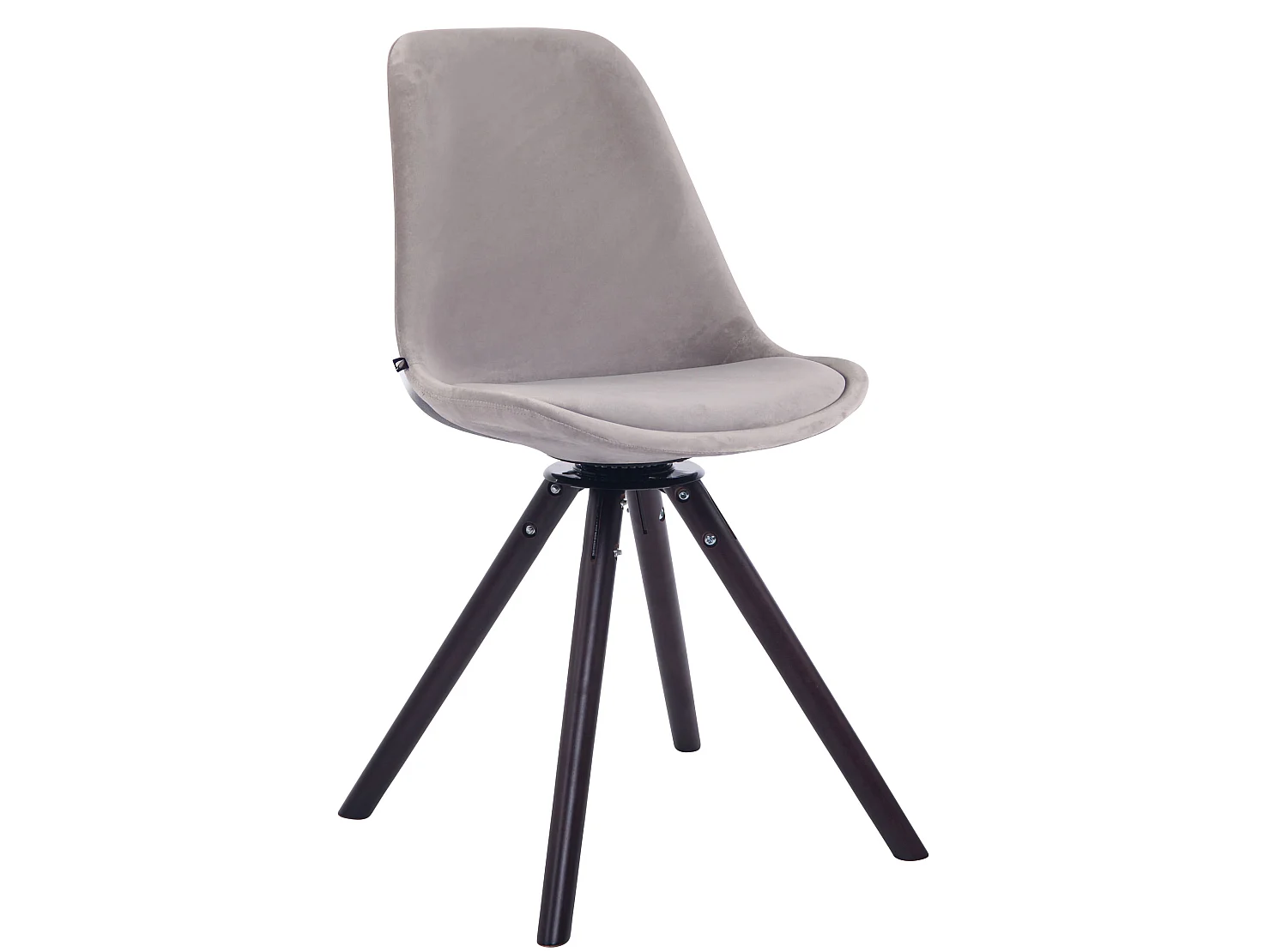 chaise salle à manger - Velours & Noyer - Gris - Troyes