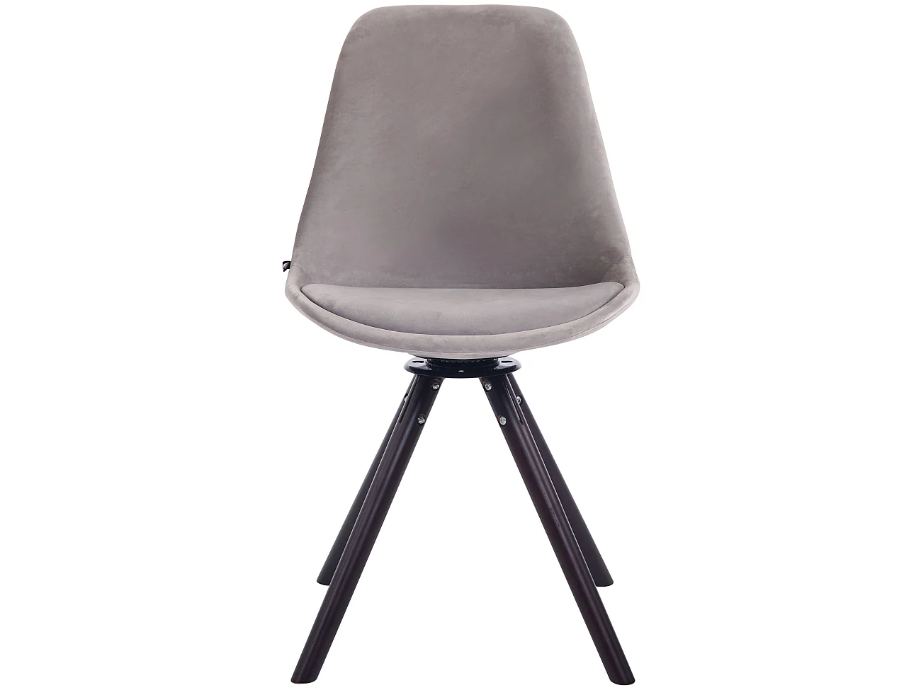 chaise salle à manger - Velours & Noyer - Gris - Troyes