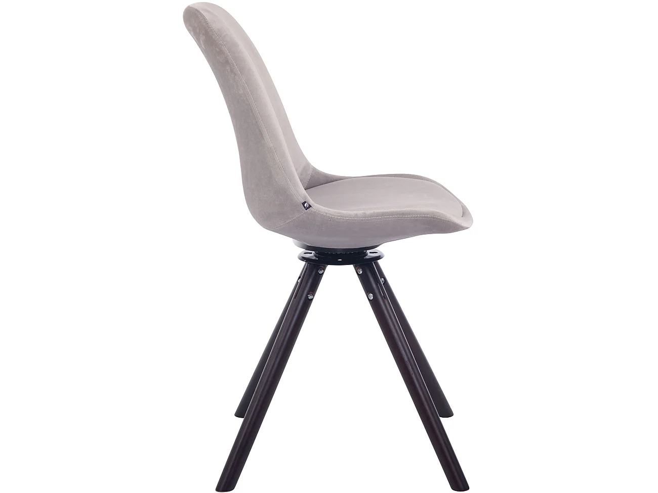 chaise salle à manger - Velours & Noyer - Gris - Troyes