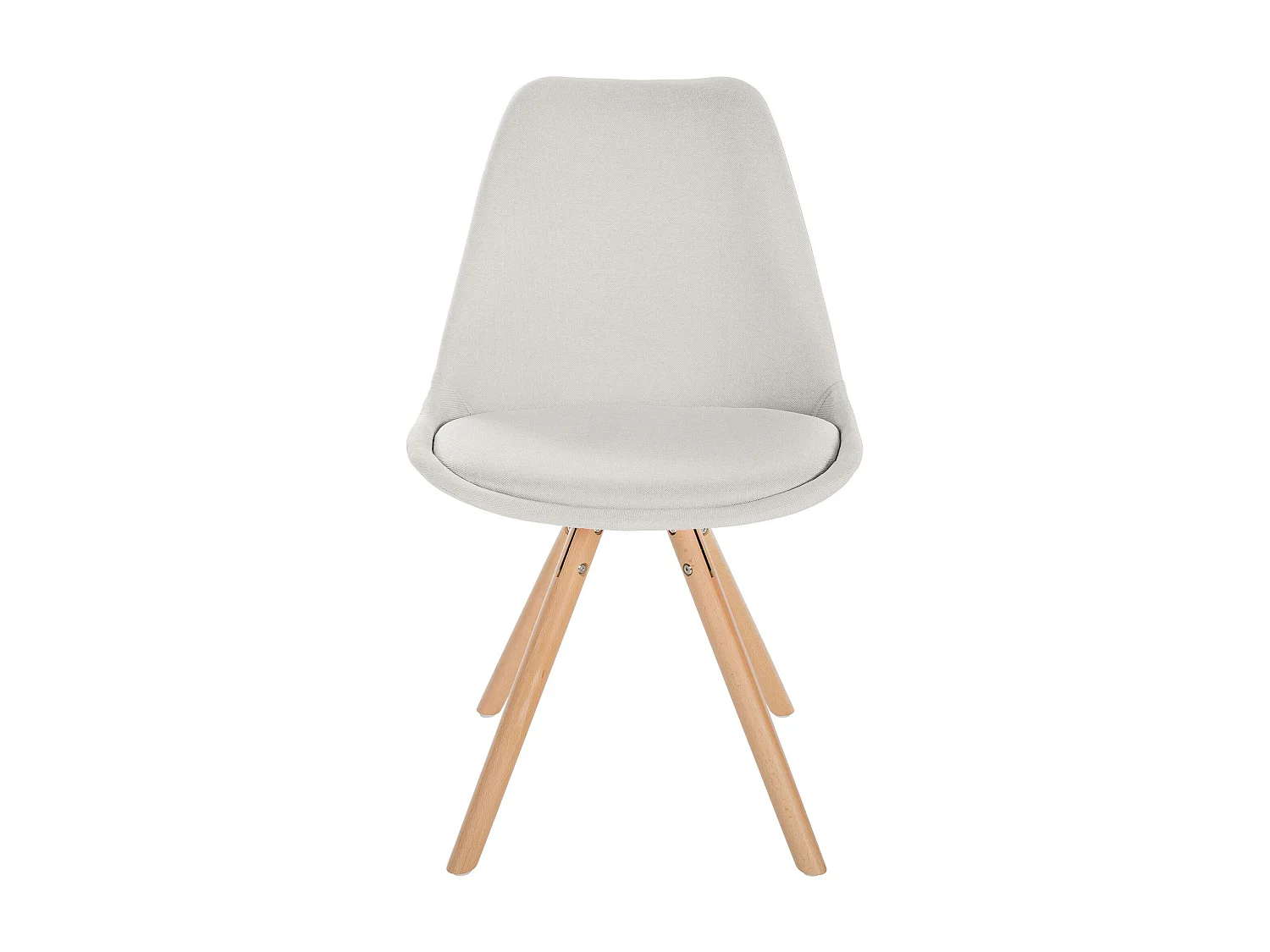 Lot de 4  chaise salle à manger - Tissu & Nature (rond) - Crème - Sofia