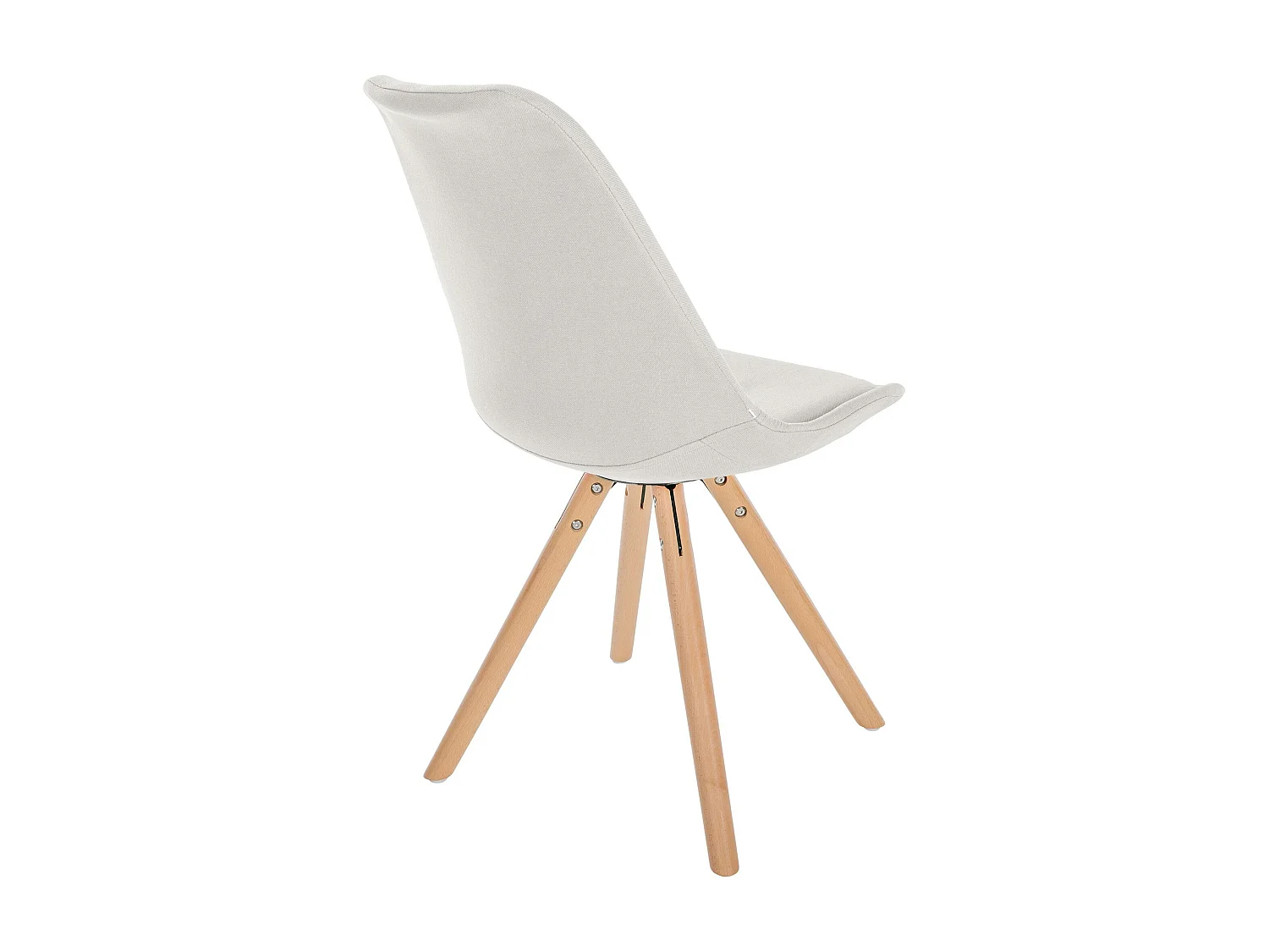 Lot de 4  chaise salle à manger - Tissu & Nature (rond) - Crème - Sofia