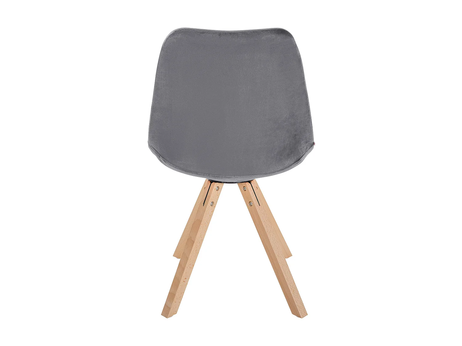 Lot de 4  chaise salle à manger - Velours & Nature (carré) - Gris - Sofia