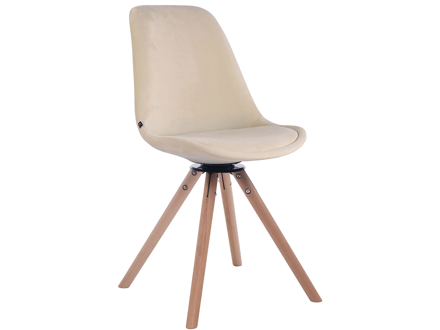 Eetkamerstoelen - Fluweel & natura - creme - Troyes