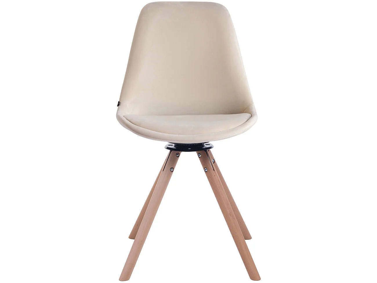 Eetkamerstoelen - Fluweel & natura - creme - Troyes