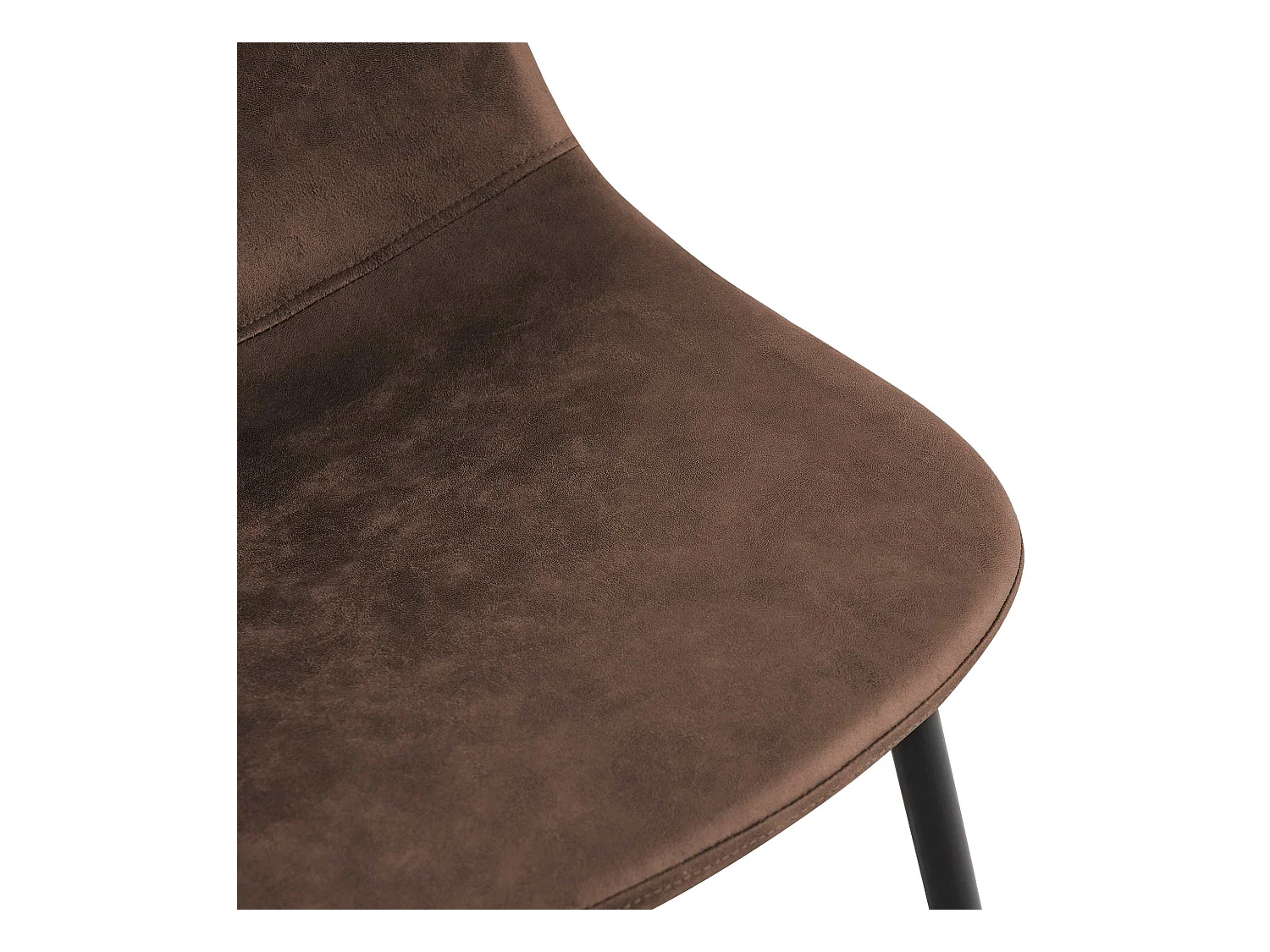 Lot de 4  chaise salle à manger - Similicuir - Marron - Napier