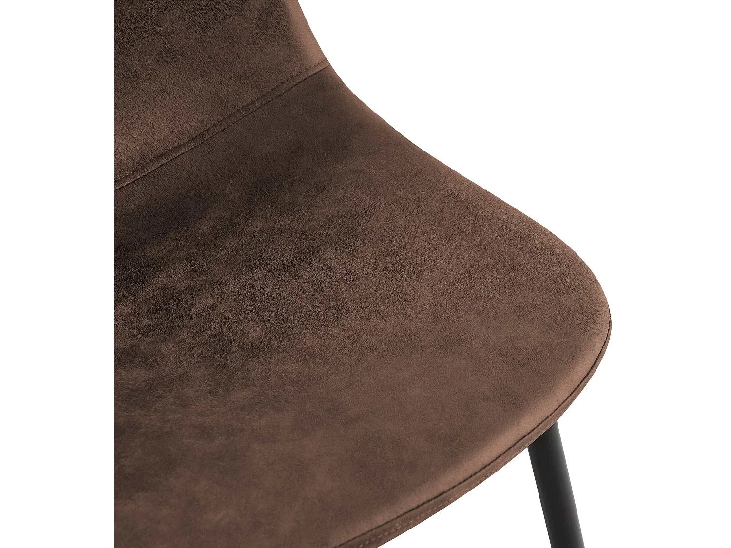 Lot de 4  chaise salle à manger - Similicuir - Marron - Napier