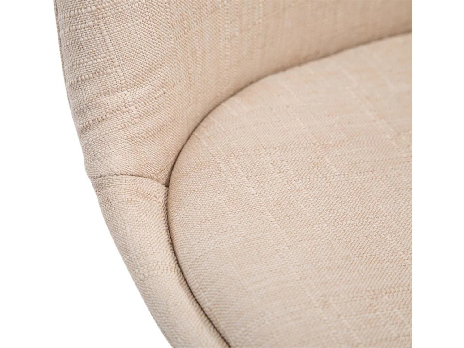 Lot de 4  chaise salle à manger - Tissu & Blanc - Crème - Borneo V2