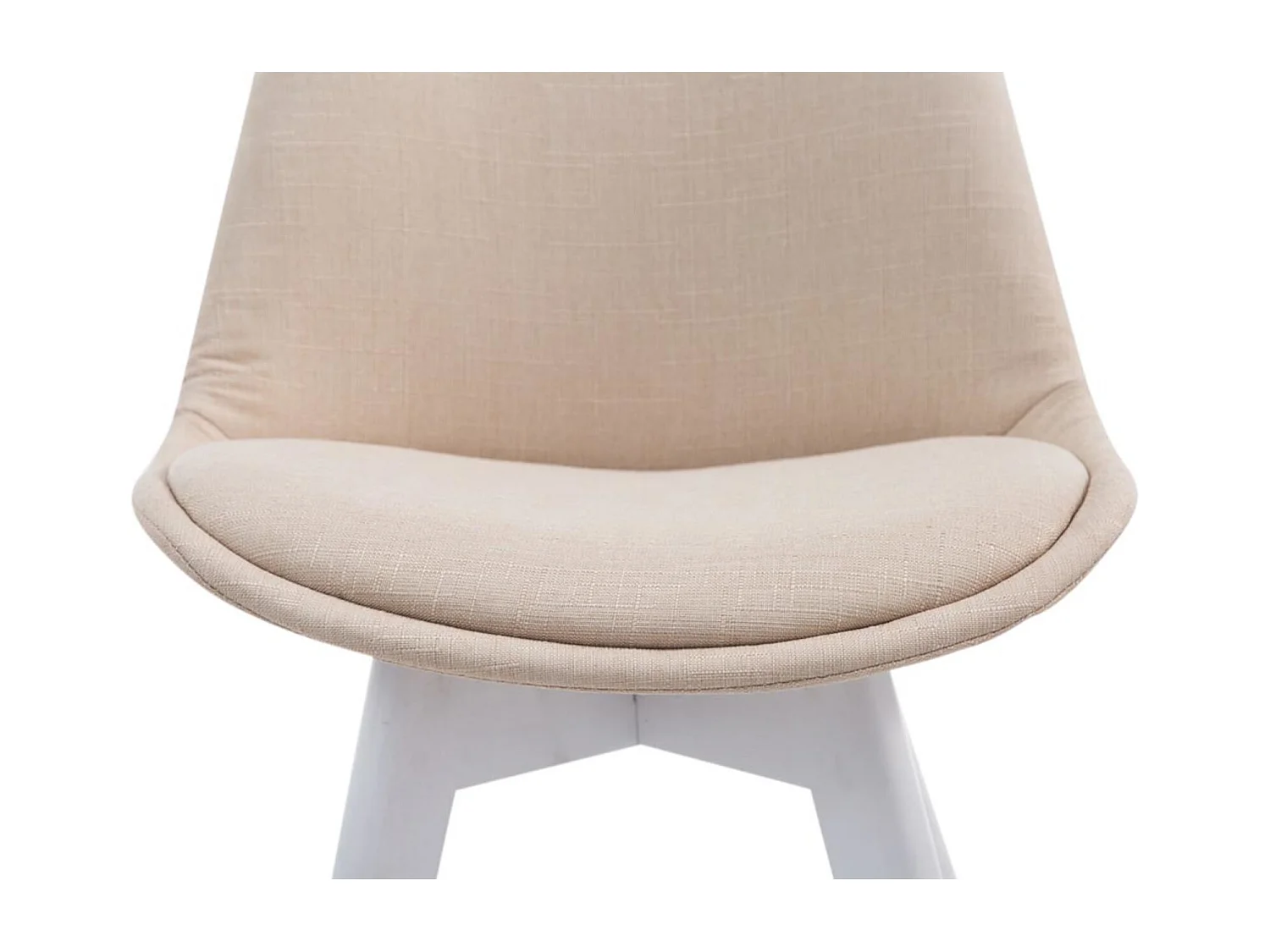Lot de 4  chaise salle à manger - Tissu & Blanc - Crème - Borneo V2