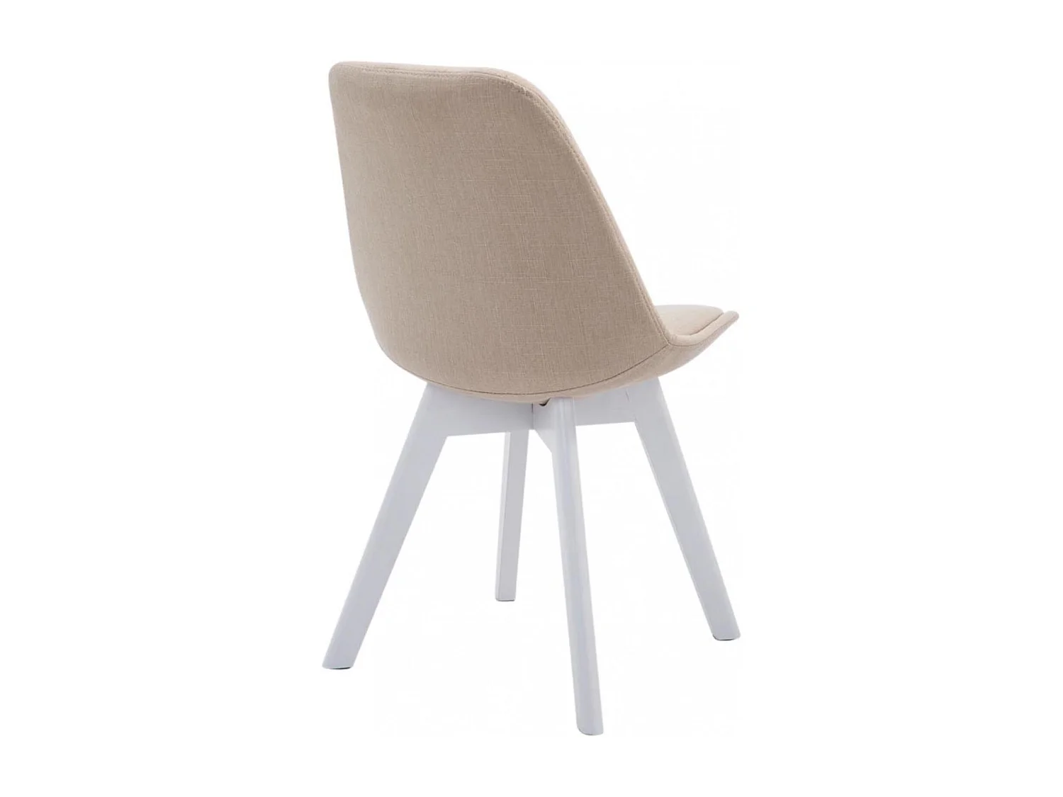 Lot de 4  chaise salle à manger - Tissu & Blanc - Crème - Borneo V2
