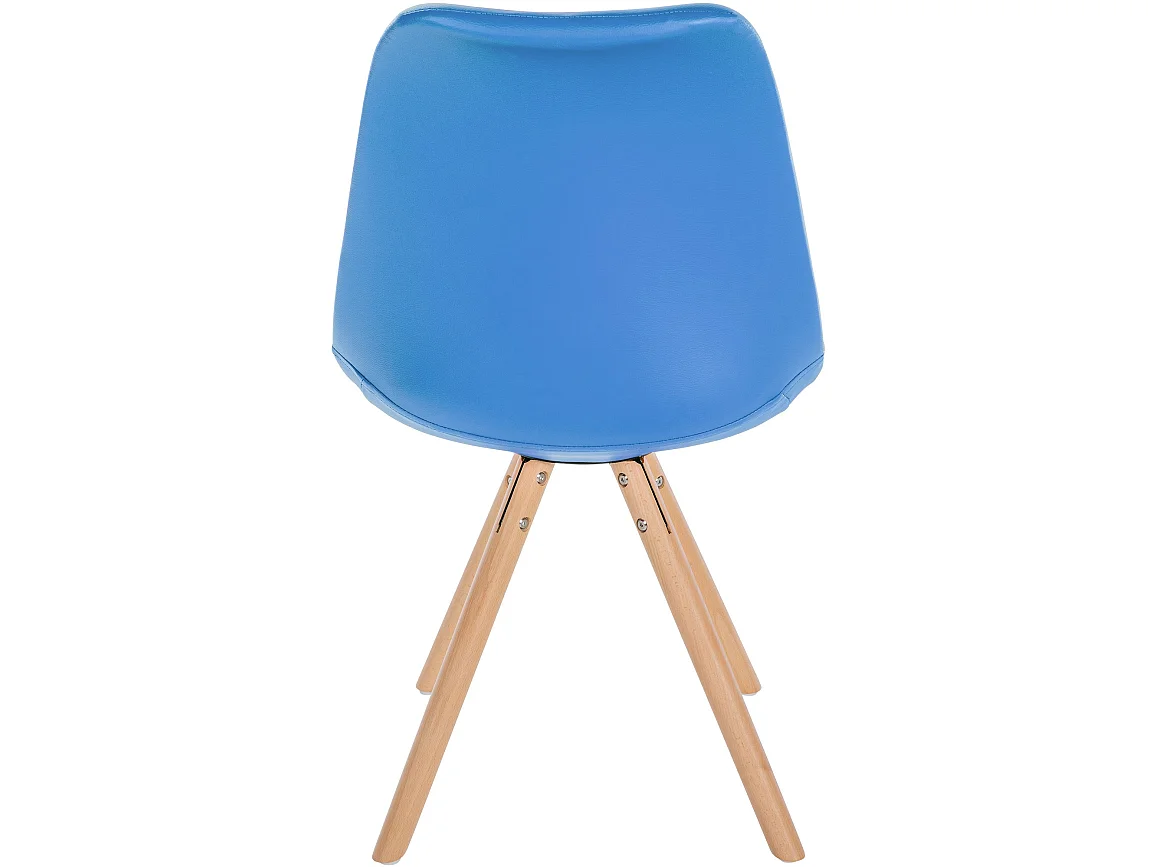 chaise salle à manger - Similicuir & Nature (rond) - Bleu clair - Sofia