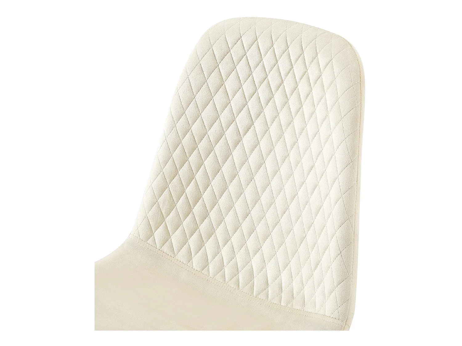 Lot de 4  chaise salle à manger - Velours - Crème - Giverny