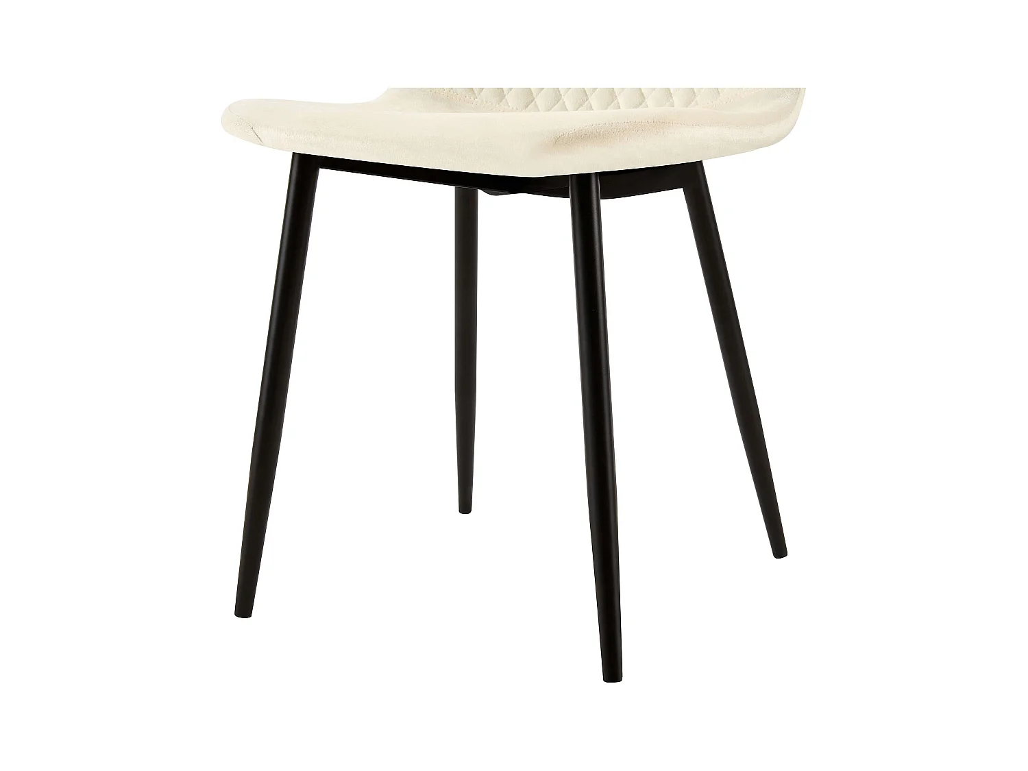 Lot de 4  chaise salle à manger - Velours - Crème - Giverny