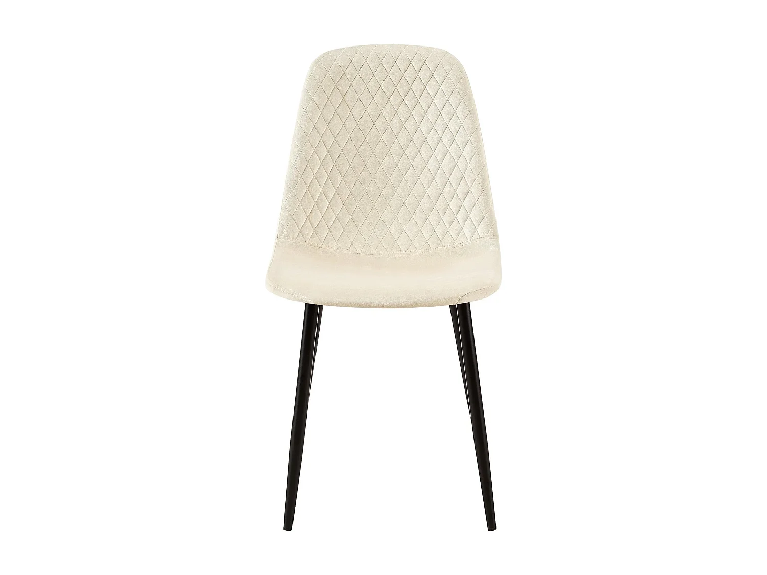 Lot de 4  chaise salle à manger - Velours - Crème - Giverny