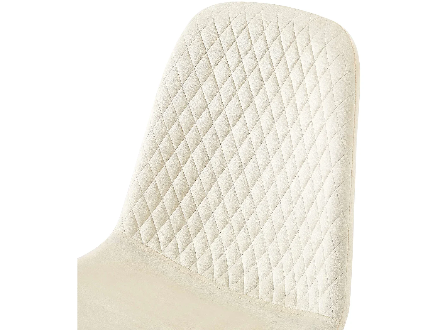 Lot de 4  chaise salle à manger - Velours - Crème - Giverny