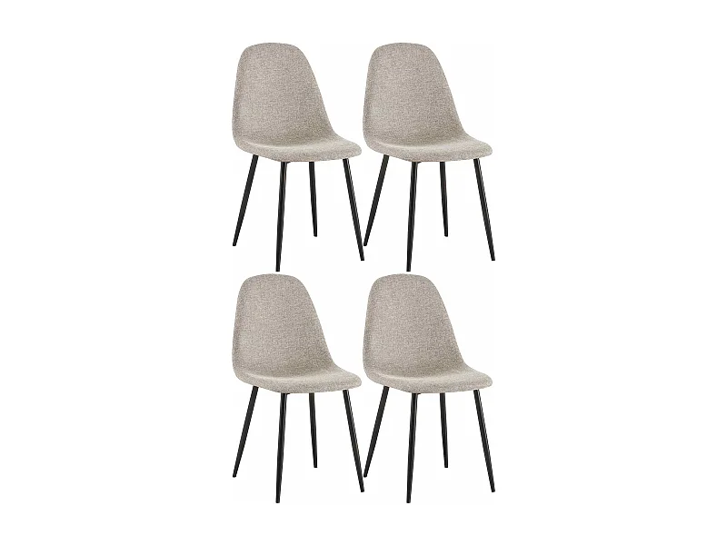 Lot de 4  chaise salle à manger - Tissu - Crème - Napier