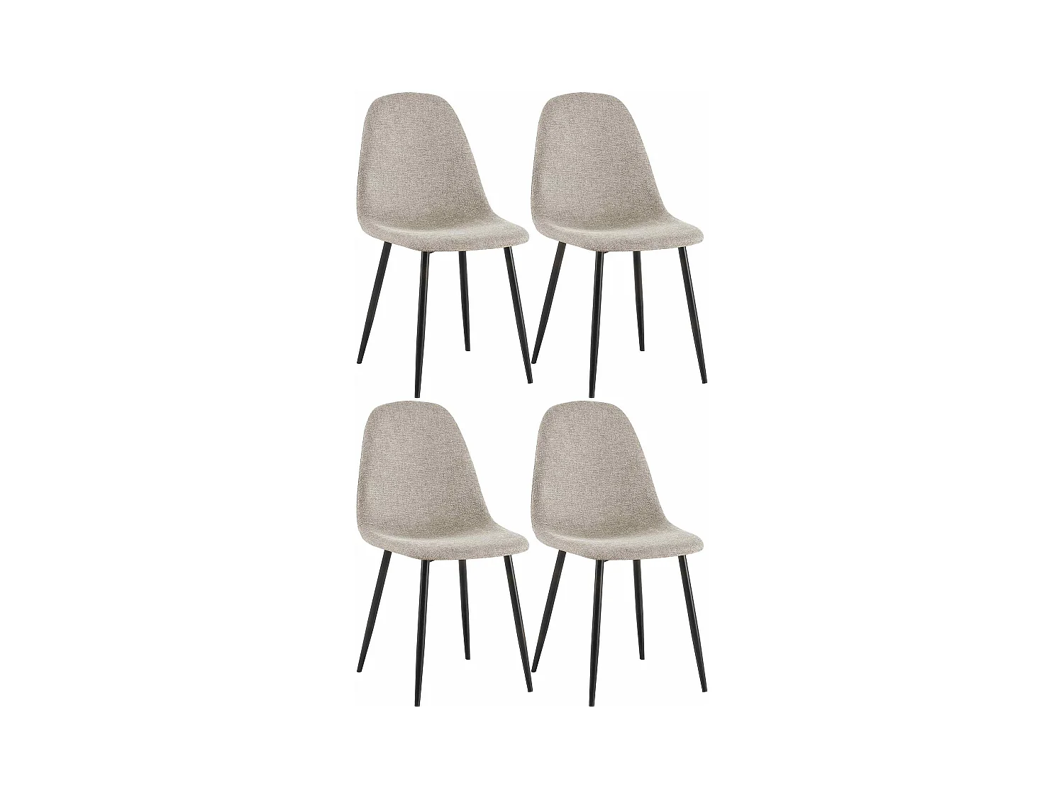 Lot de 4  chaise salle à manger - Tissu - Crème - Napier