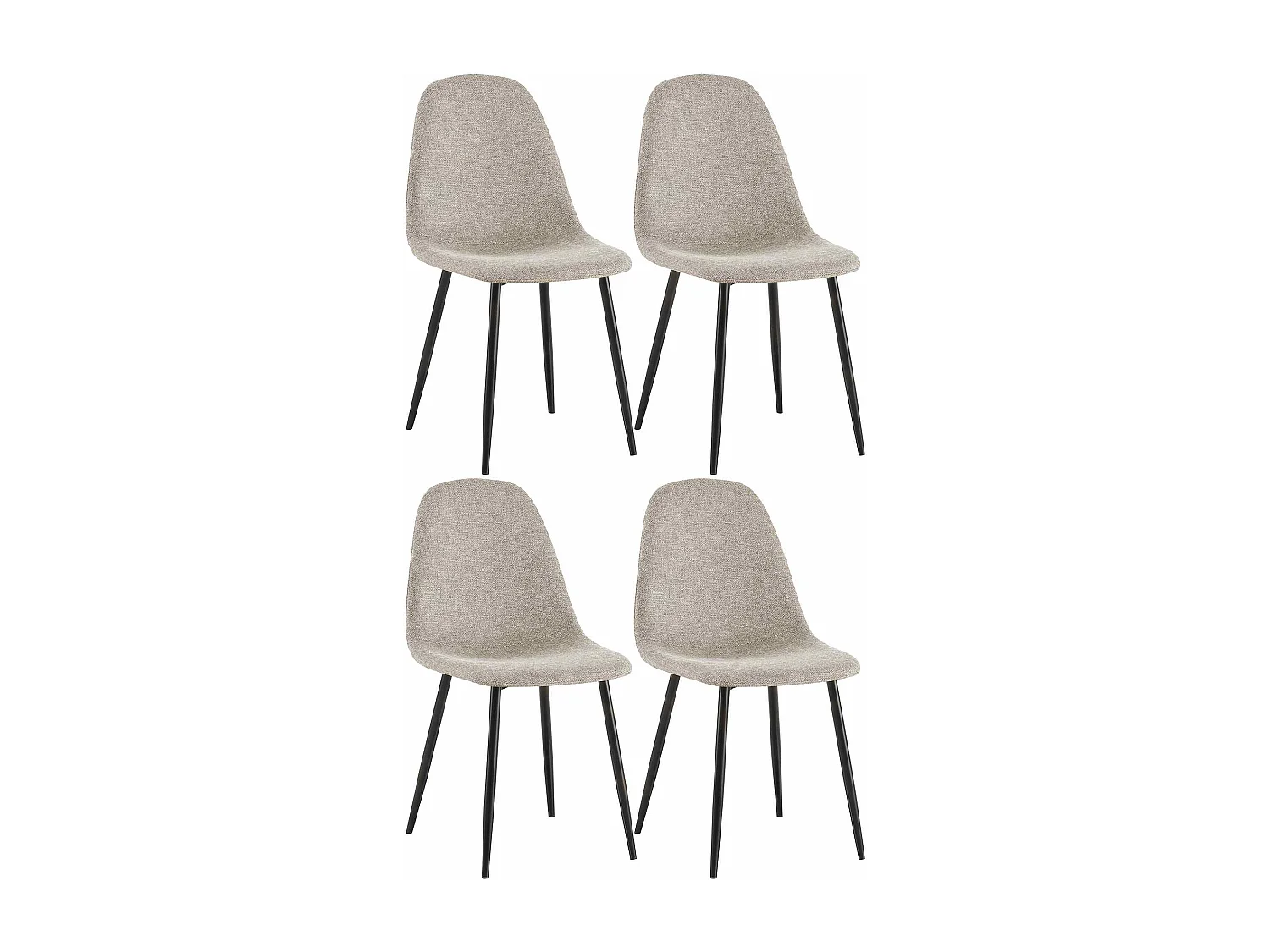 Lot de 4  chaise salle à manger - Tissu - Crème - Napier