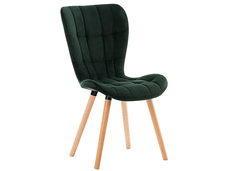 chaise salle à manger - Velours - Vert - Elda