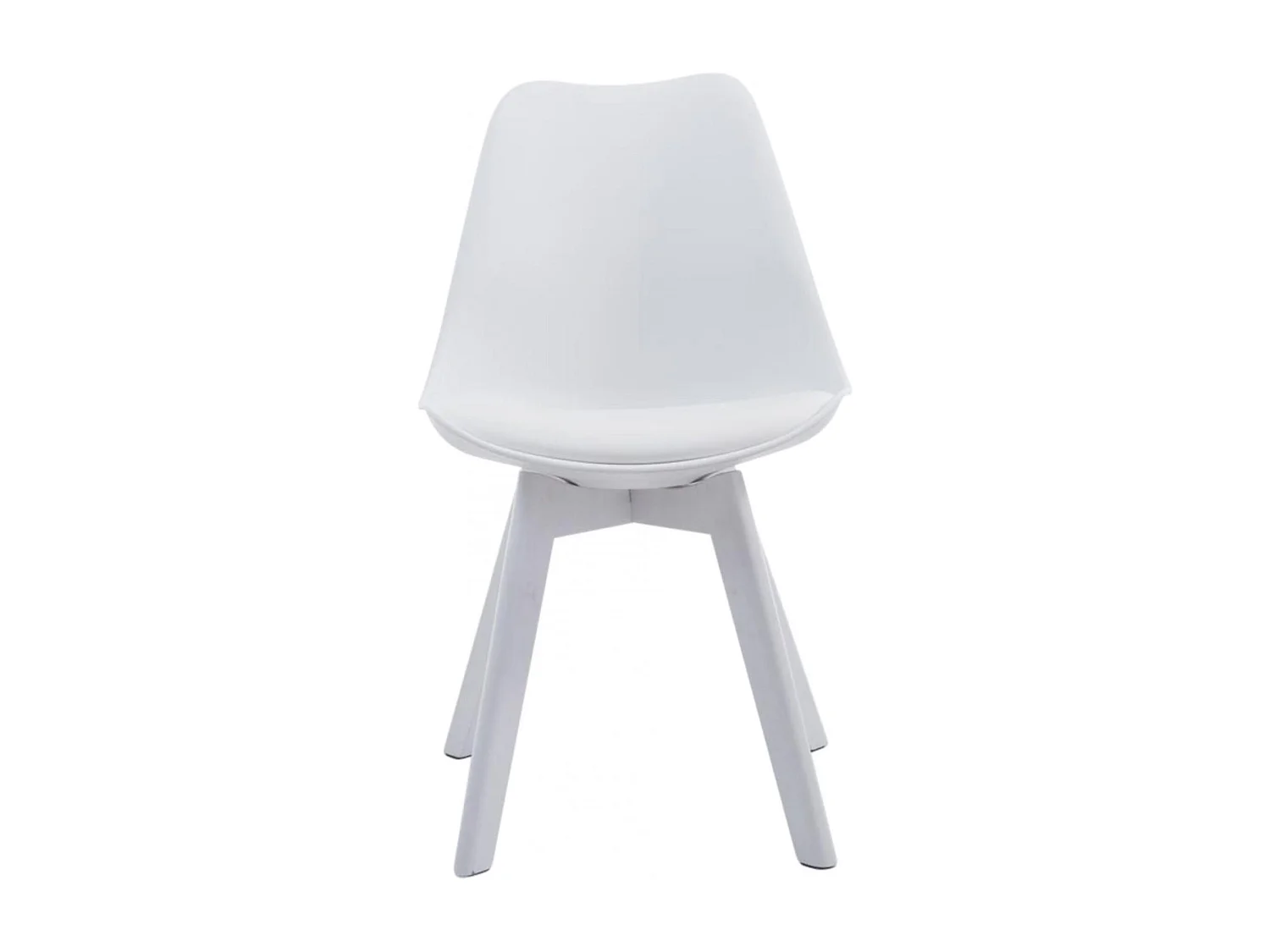 Lot de 4  chaise salle à manger - Similicuir & Blanc - Blanc - Borneo V2