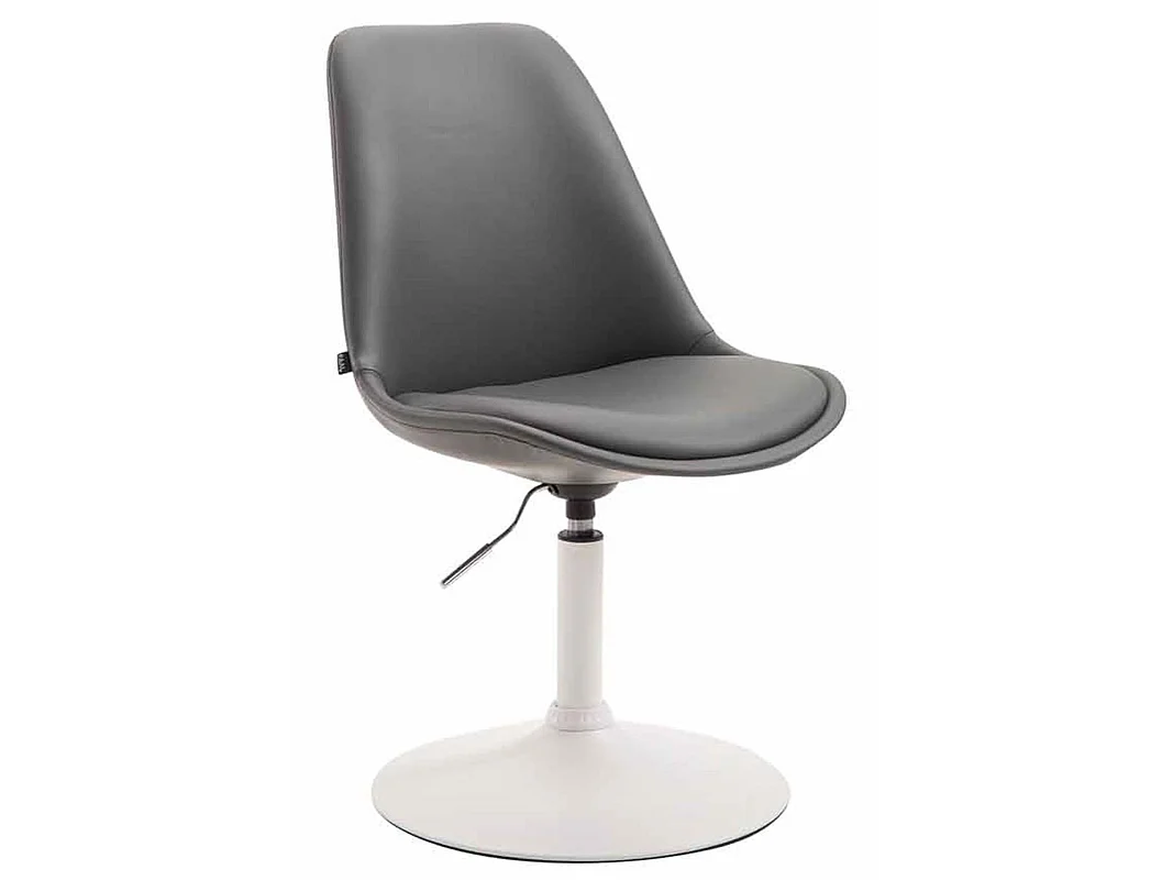 Lot de 4  chaise salle à manger - Similicuir & Blanc - Gris - Maverick