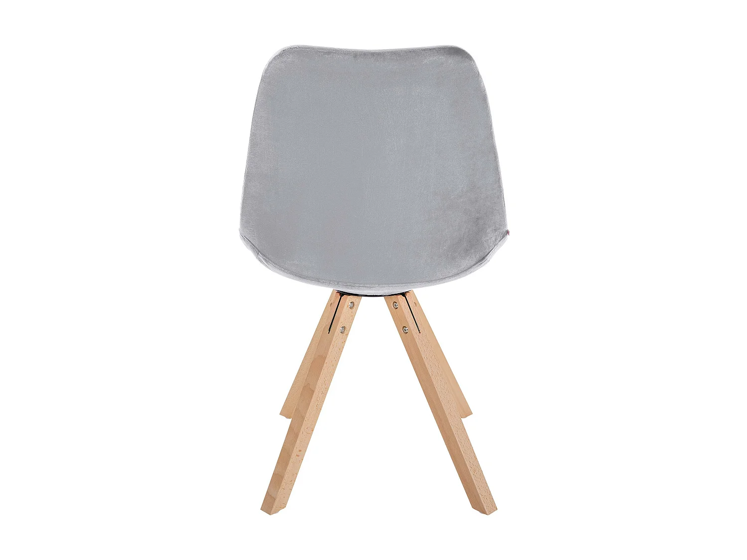 Lot de 4  chaise salle à manger - Velours & Nature (carré) - Gris clair - Sofia