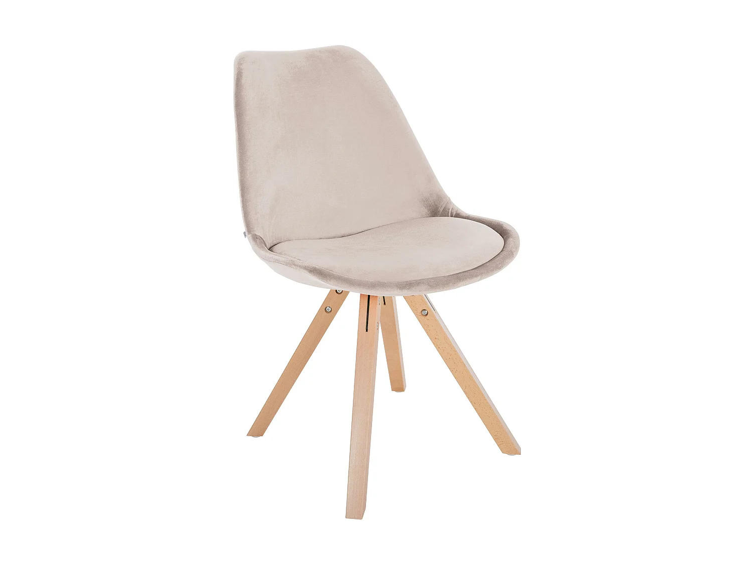 chaise salle à manger - Velours & Bois - Beige - Sofia