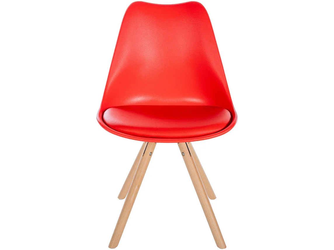 Eetkamerstoelen - Kunststof & Hout - rood - Sofia