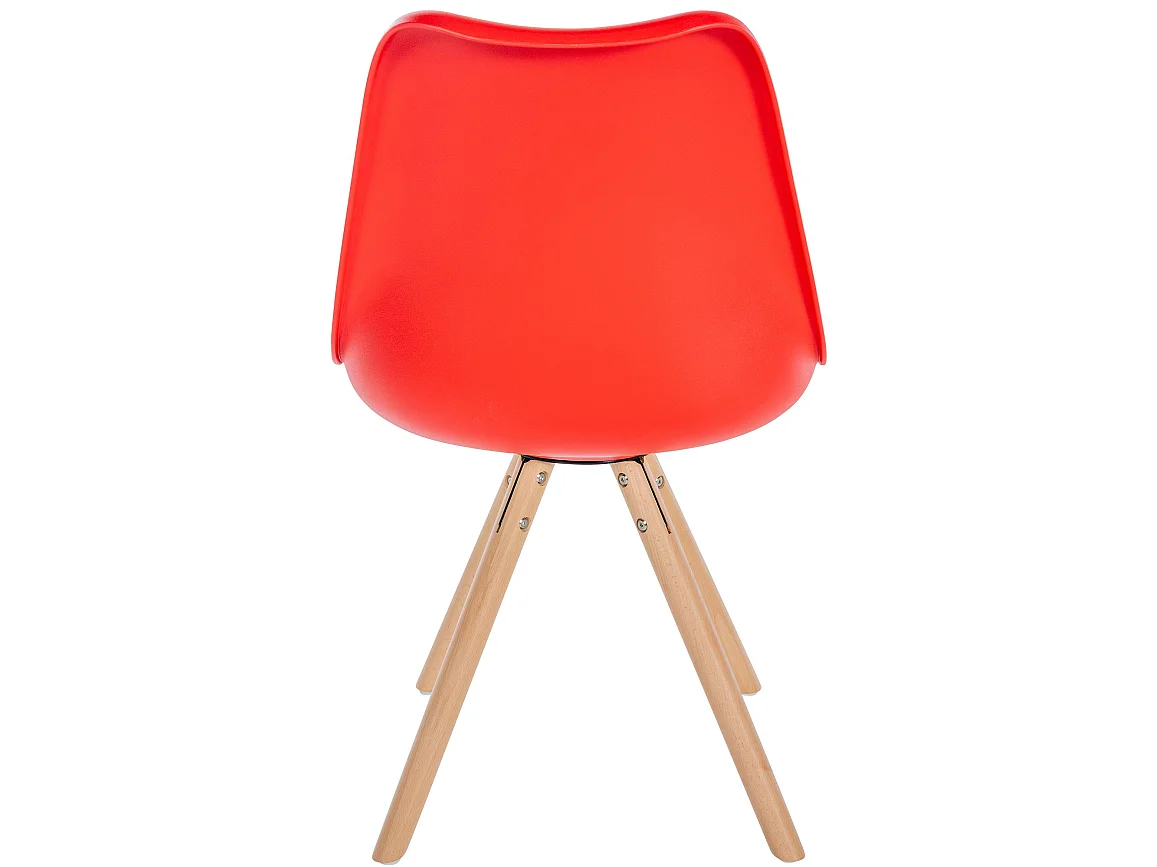 Eetkamerstoelen - Kunststof & Hout - rood - Sofia