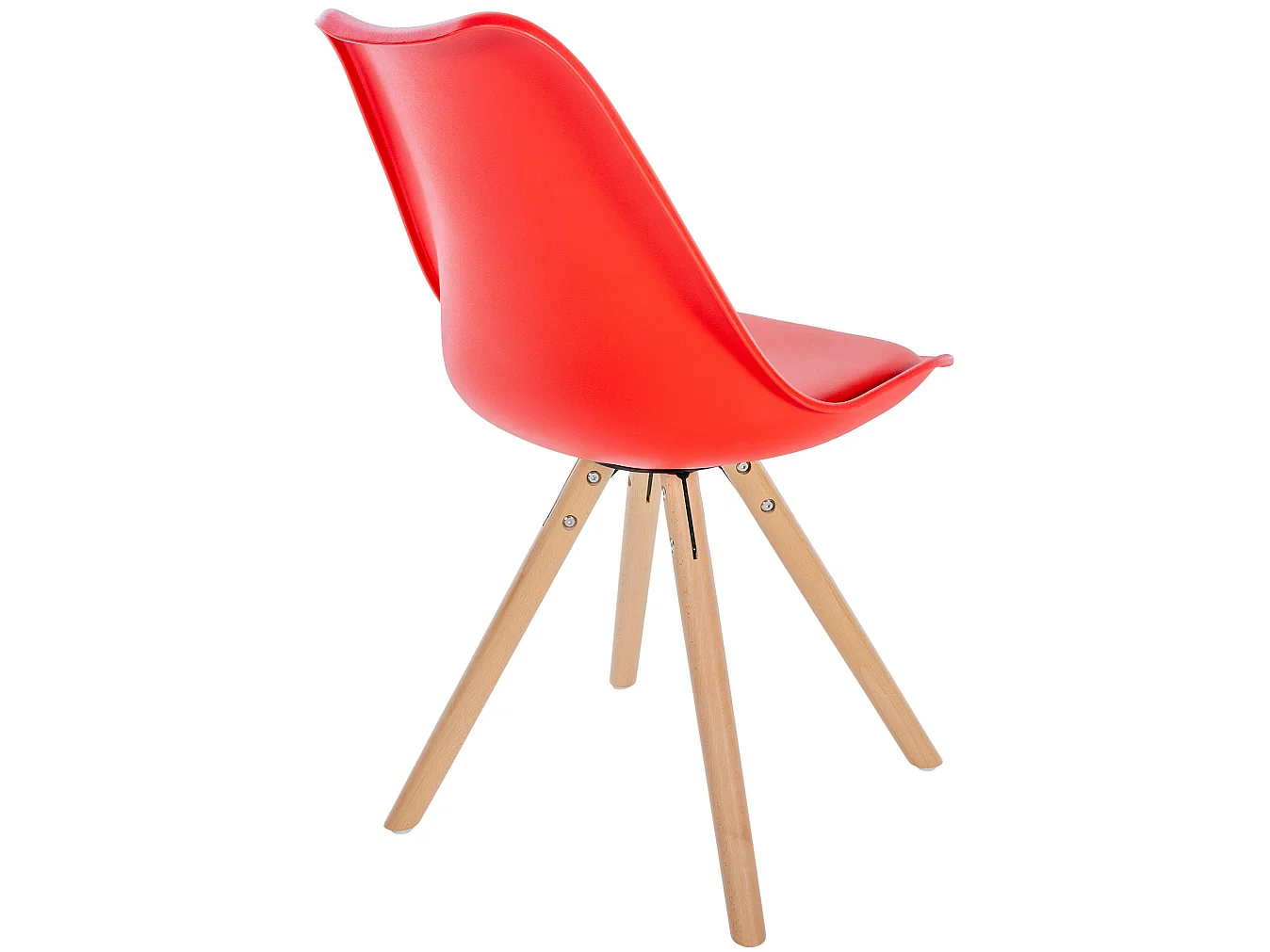 Eetkamerstoelen - Kunststof & Hout - rood - Sofia