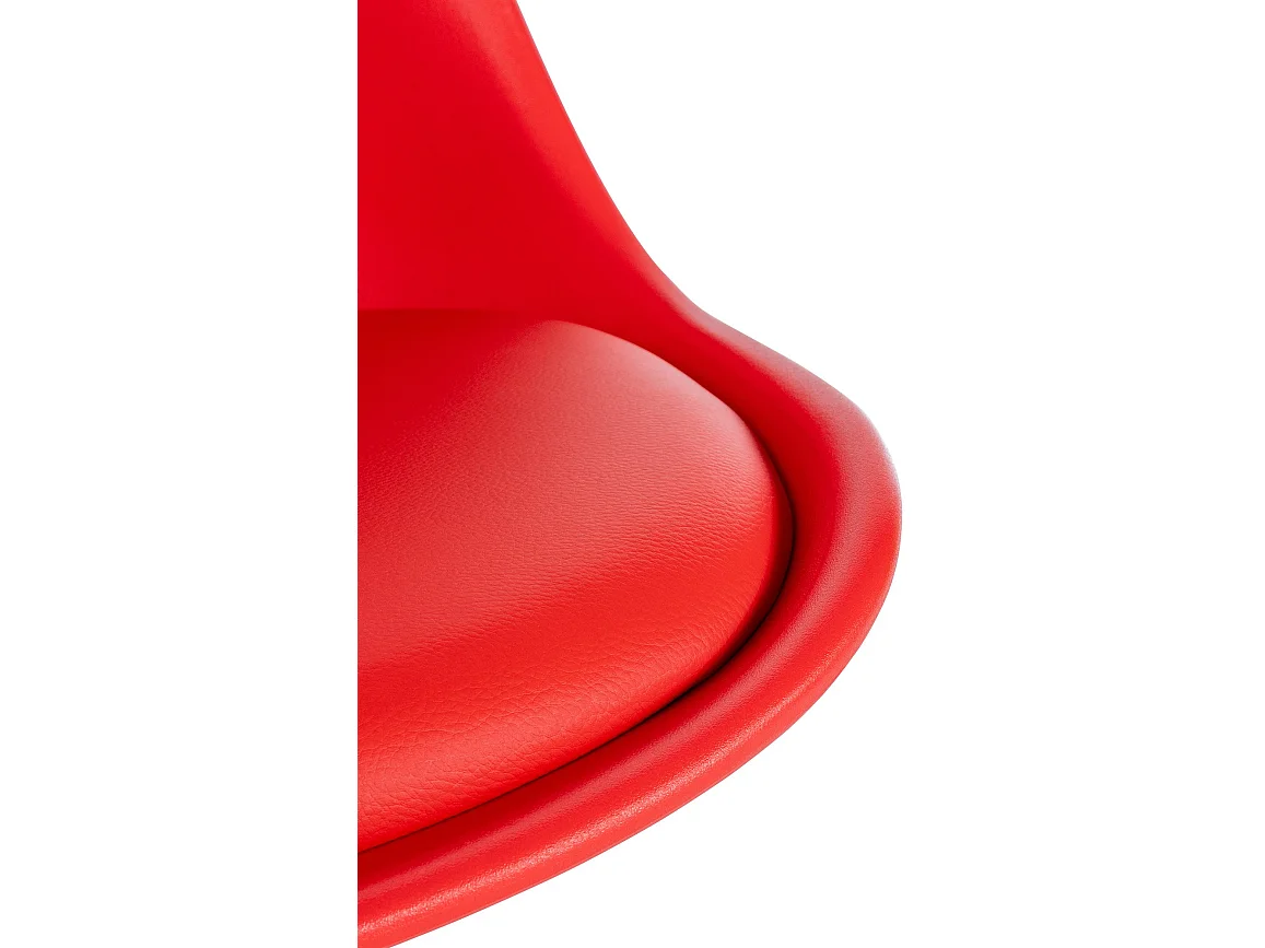 Eetkamerstoelen - Kunststof & Hout - rood - Sofia