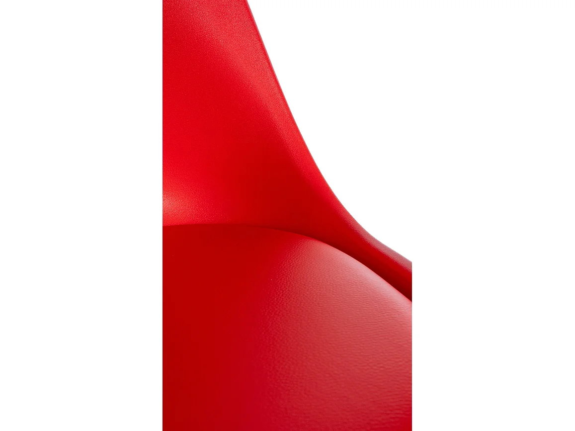 Eetkamerstoelen - Kunststof & Hout - rood - Sofia