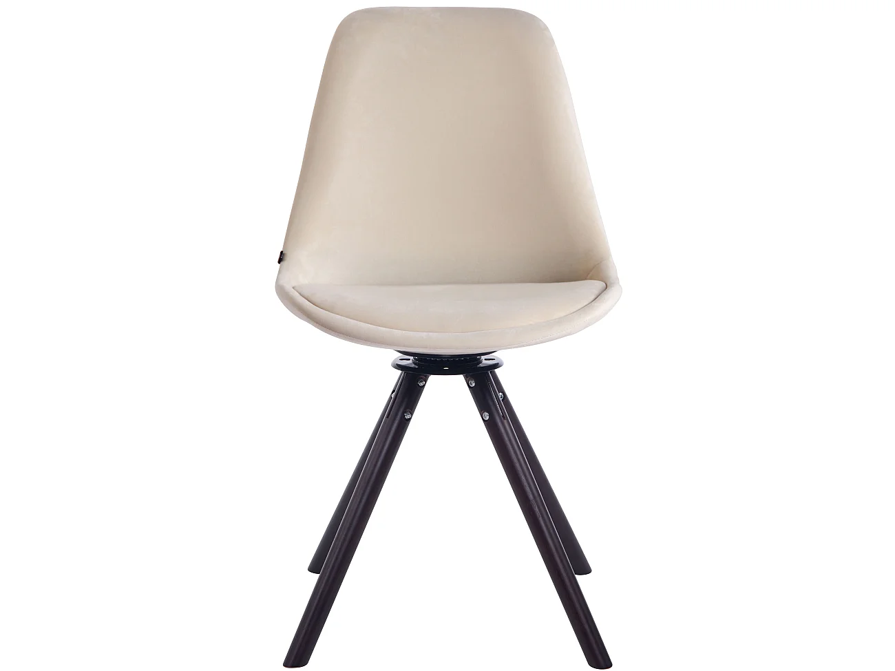 chaise salle à manger - Velours & Noyer - Crème - Troyes