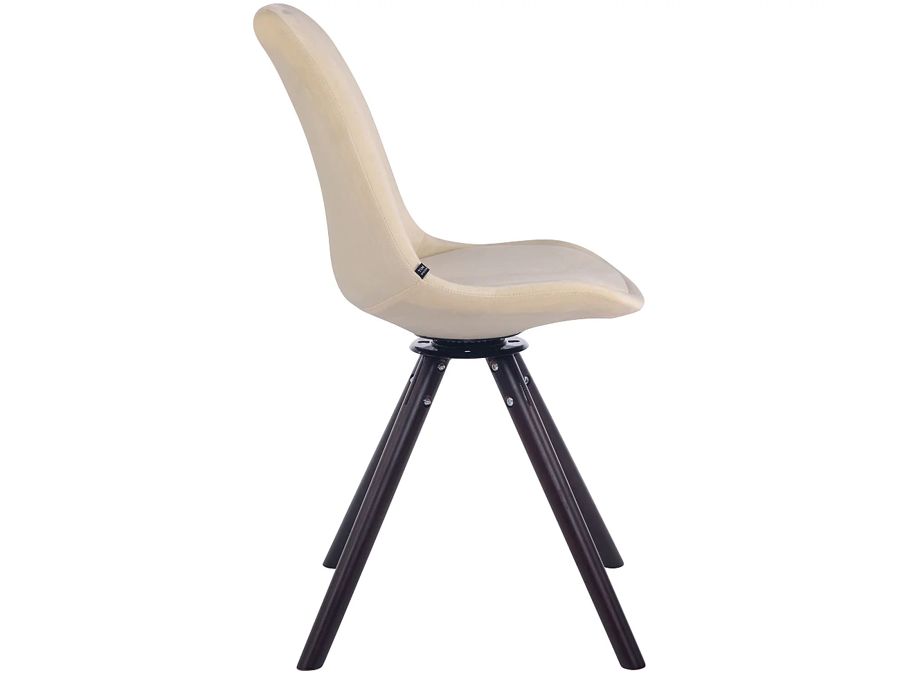 chaise salle à manger - Velours & Noyer - Crème - Troyes