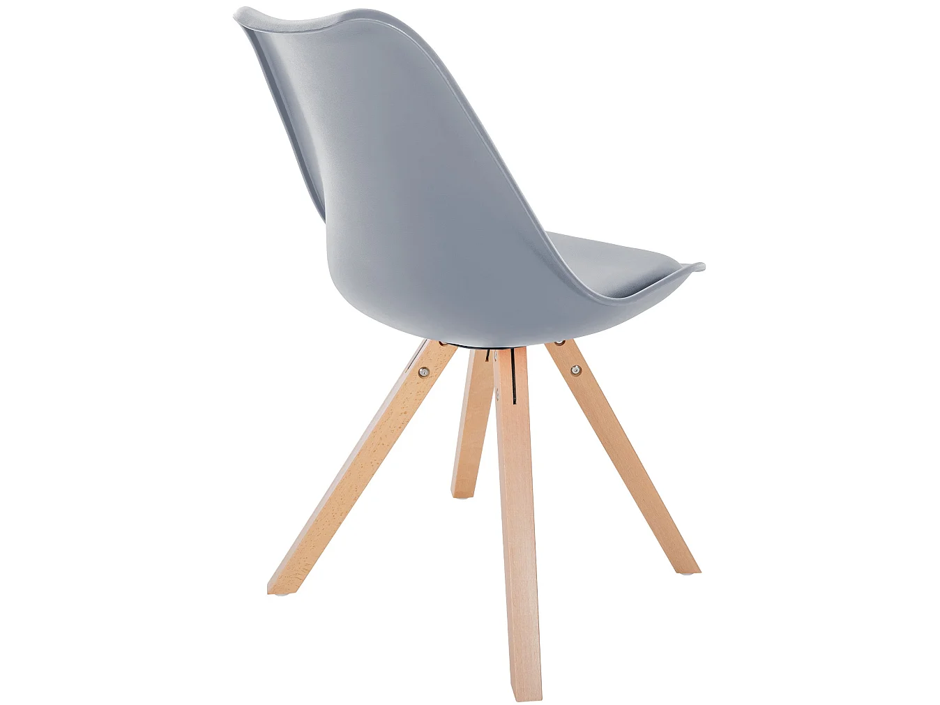 Eetkamerstoelen - Kunststof & natura (vierkant) - grijs - Sofia