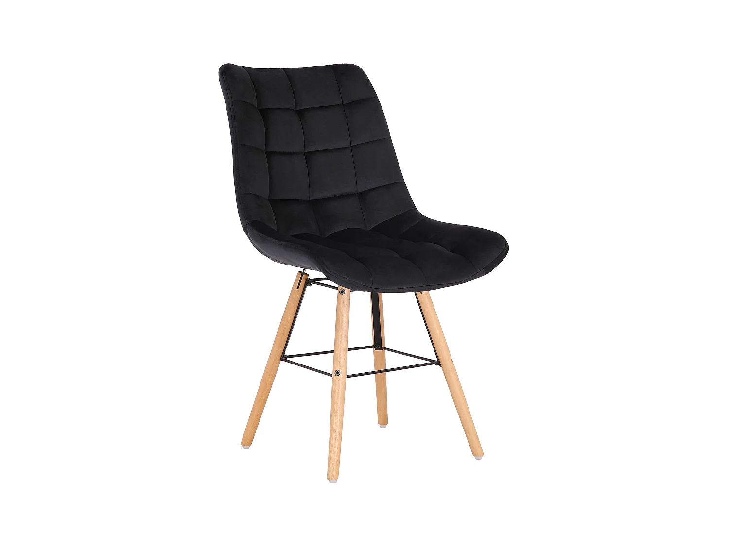 chaise salle à manger - Velours - Noir - Leni