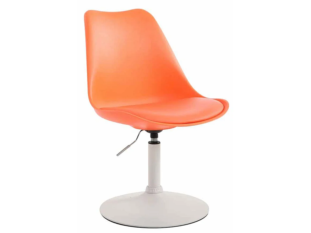 Lot de 4  chaise salle à manger - Plastique & Blanc - Orange - Maverick